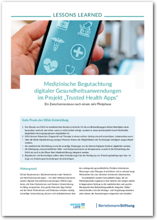Lessons Learned: Medizinische Begutachtung von DiGA im Projekt „Trusted Health Apps"