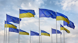 Flags of Ukraine and Europe