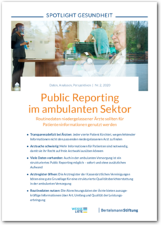 Cover SPOTLIGHT Gesundheit: Public Reporting im ambulanten Sektor