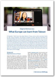 Cover Digital Democracy - What Europe can learn from Taiwan