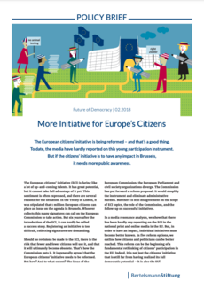 Cover Policy Brief 2/2018 - More Initiative for Europe’s Citizens