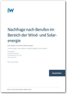 Cover Studie Berufe in der Wind- und Solarenergie