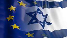 Flagge der EU und Israel
