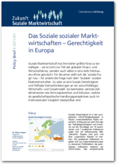 Cover Policy Brief #2011/01: <br/> Das Soziale sozialer Marktwirtschaften – Gerechtigkeit in Europa