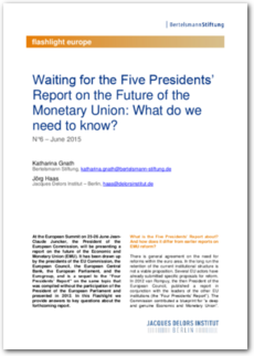Cover flashlight europe 06/2015: Waiting for the Five President's Report on the Future of the Monetary Union: What do we need to know?