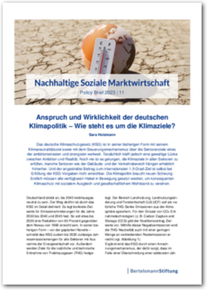 Cover Policy Brief 2023 | 11: Anspruch und Wirklichkeit der deutschen Klimapolitik - Wie steht es um die Klimaziele?