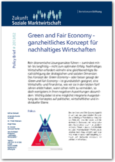 Cover Policy Brief #2013/02: <br/>Green and Fair Economy - ganzheitliches Konzept für nachhaltiges Wirtschaften