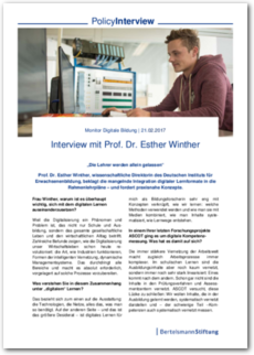 Cover PolicyInterview mit Prof. Dr. Esther Winther