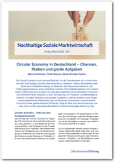 Cover Policy Brief 2023 | 09: Circular Economy in Deutschland - Chancen, Risiken und große Aufgaben