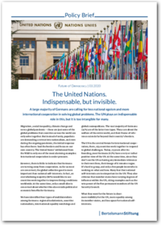 Cover Policy Brief 3/2020 - The United Nations. Indispensable, but invisible.