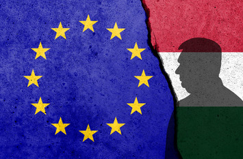 European and Hungarian flags