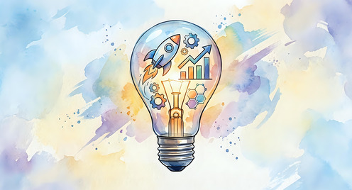 Grafische Darstellung einer Glühbirne