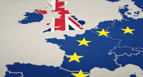 EU Landkarte in EU Farben