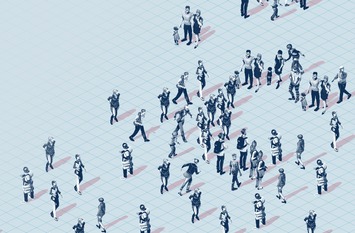 European citizens walking around.