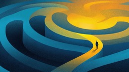 Weg in Blau und Gelb 