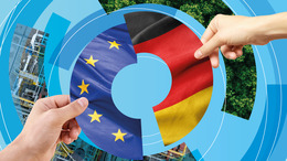 Deutschland und EU Flagge im Einklang