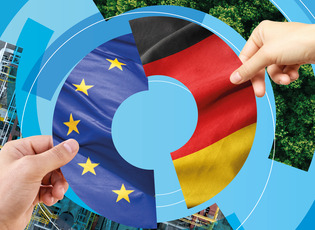 Europa und DE Flagge im Einklang