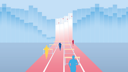 Titelbild der Studie mit einer Grafik zum Hürdenlauf