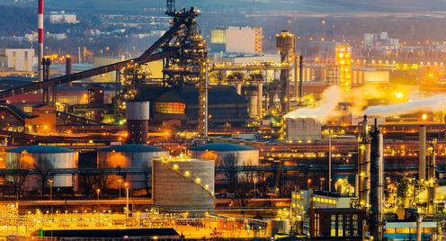 Überblick über eine leuchtende Stadt