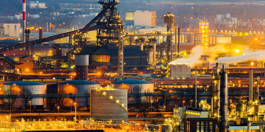 Überblick über eine leuchtende Stadt