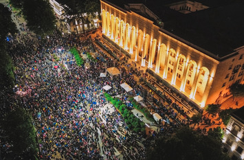 May 13 2024 year The rally on Rustaveli Avenue, the slogan of the rally is not against the Russian law.