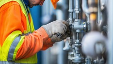 Technician carefully working on industrial pipeline system maintenance at plant(© © Khaisan - stock.adobe.com / KI-generiert)