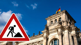 Bundestag mit Baustelle