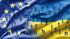 Ukrainian and the EU flag blending into each other as European U(© Montage: © stock.adobe.com/katty2016 © stock.adobe.com/weyo)