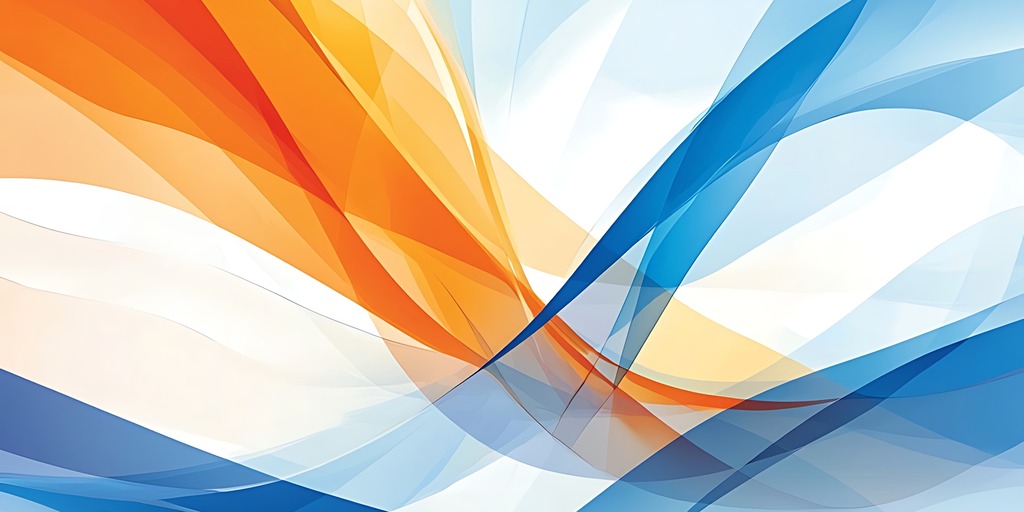 ein Bild mit orangen und blauen Tönen vor einem weißen Hintergrund