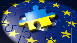 Accession negotiations between Ukraine and the EU symbolized as a puzzle
