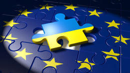 Puzzle-EU Flagge und Ukraine