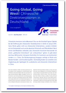 Cover Going Global, Going West! Chinesische Direktinvestitionen in Deutschland