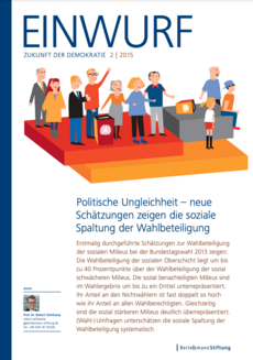 Cover EINWURF 2/2015 - Politische Ungleichheit – neue Schätzungen zeigen die soziale Spaltung der Wahlbeteiligung