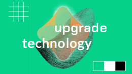 green background, white copy with "upgrade technology"