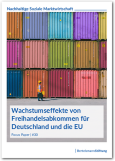 Cover Wachstumseffekte von Freihandelsabkommen für Deutschland und die EU