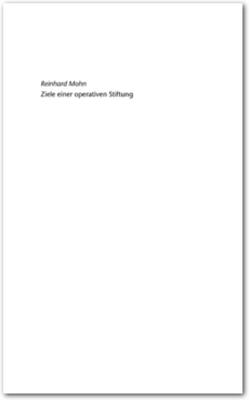 Cover Ziele einer operativen Stiftung                                                                        