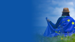 Frau mit Europafahne