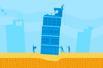 Grafik mit einem leicht schiefen Turm zu sehen