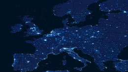 Europe from above at night