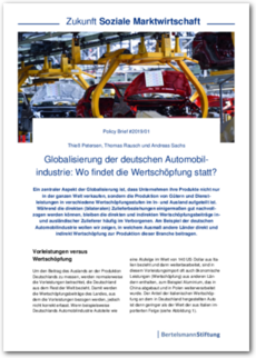 Cover Policy Brief #2019/01: Globalisierung der deutschen Automobilindustrie: Wo findet die Wertschöpfung statt?