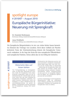 Cover spotlight europe 07/2010: Europäische Bürgerinitiative: Neuerung mit Sprengkraft