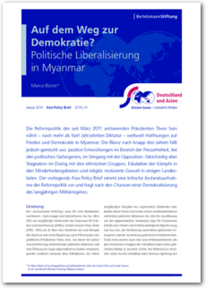 Cover Politische Liberalisierung in Myanmar