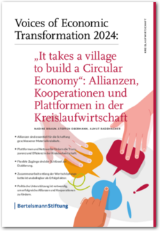 Cover Voices of Economic Transformation 2024: „It takes a village to build a Circular Economy“: Allianzen, Kooperationen und Plattformen in der Kreislaufwirtschaft