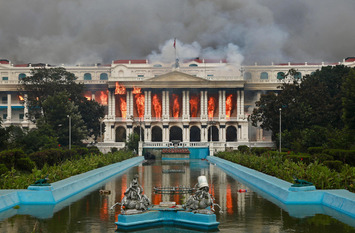 Government Buildings set on fire in Nepal protest, Kathmandu, nepal on september 10th 2025. &copy; YESHWANTH &ndash; stock.adobe.com