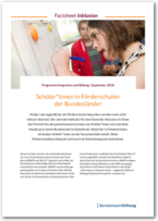 Cover Factsheet Inklusion: Schüler*innen in Förderschulen der Bundesländer