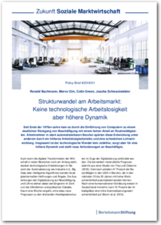 Cover Policy Brief #2018/01: Strukturwandel am Arbeitsmarkt: Keine technologische Arbeitslosigkeit aber höhere Dynamik