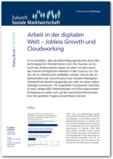 Cover Policy Brief #2014/03: <br/>Arbeit in der digitalen Welt - Jobless Growth und Cloudworking