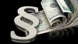 Paragraph symbol and dollar bills