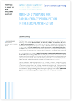 Cover Minimum standards for parliamentary participation in the European Semester