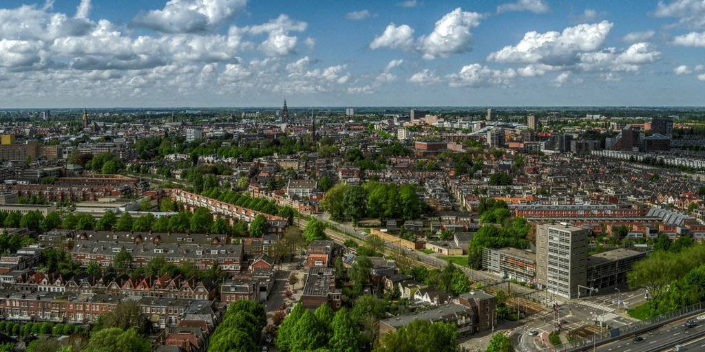 Auf dem Bild ist das Stadtbild von Groningen (Niederlande) zu sehen